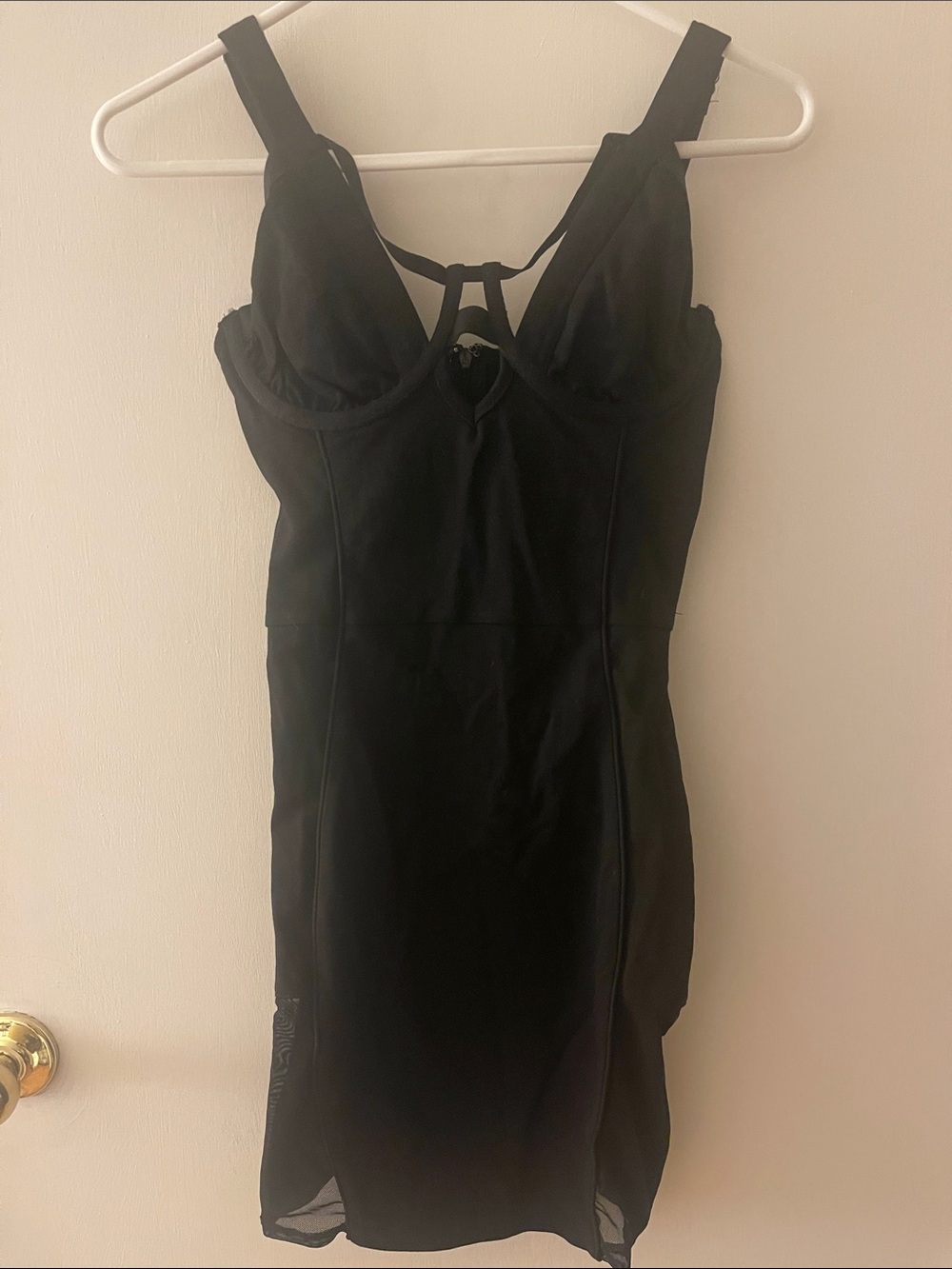 Beginning Boutique Black Strappy Mini Dress